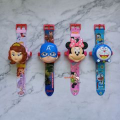 Đồng hồ chiếu hình điện tử bé gái - Peppa Pig, Mèo Kitty, Ngựa Pony - Quà tặng dễ thương cho trẻ em từ 3 tuổi trở lên
