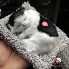 Mẫu Cún Đen Trắng Lớn - Chó Mèo Có Than Hoạt Tính Khử Mùi, Trang Trí Xe Ô Tô & Bàn Làm Việc - Quà Tặng Dễ Thương