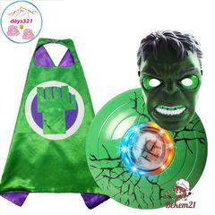 Bộ Trang Phục Hóa Trang Siêu Nhân Hulk Cho Bé - Áo Choàng Và Mặt Nạ Cosplay Mùa Hè - Quà Tặng Sinh Nhật Và Halloween