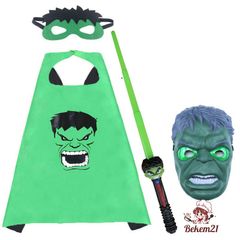 Bộ Trang Phục Hóa Trang Siêu Nhân Hulk Cho Bé - Áo Choàng Và Mặt Nạ Cosplay Mùa Hè - Quà Tặng Sinh Nhật Và Halloween