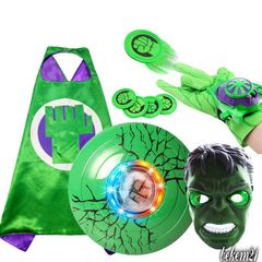 Bộ Trang Phục Hóa Trang Siêu Nhân Hulk Cho Bé - Áo Choàng Và Mặt Nạ Cosplay Mùa Hè - Quà Tặng Sinh Nhật Và Halloween