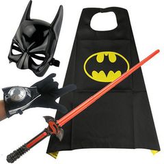 Bộ đồ hóa trang siêu anh hùng người dơi cho bé - Áo cộc tay + Áo choàng Halloween - Chất liệu cotton mềm mại, siêu tiện lợi