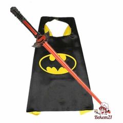 Bộ đồ hóa trang siêu anh hùng người dơi cho bé - Áo cộc tay + Áo choàng Halloween - Chất liệu cotton mềm mại, siêu tiện lợi