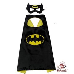Bộ đồ hóa trang siêu anh hùng người dơi cho bé - Áo cộc tay + Áo choàng Halloween - Chất liệu cotton mềm mại, siêu tiện lợi