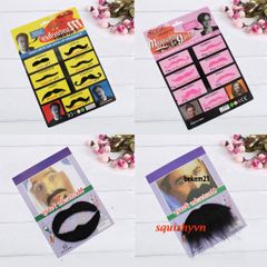 Bộ Râu Giả Halloween - Set 12 Râu Chùm Đen Trắng Độc Đáo, Phụ Kiện Hóa Trang Vui Nhộn Cho Tiệc Tùng, Lễ Hội
