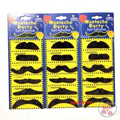 Bộ Râu Giả Halloween - Set 12 Râu Chùm Đen Trắng Độc Đáo, Phụ Kiện Hóa Trang Vui Nhộn Cho Tiệc Tùng, Lễ Hội