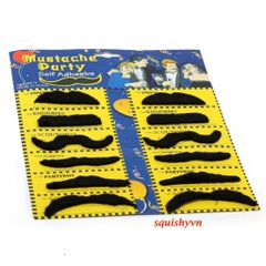 Bộ Râu Giả Halloween - Set 12 Râu Chùm Đen Trắng Độc Đáo, Phụ Kiện Hóa Trang Vui Nhộn Cho Tiệc Tùng, Lễ Hội