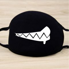 Khẩu Trang Đen Cotton Chống Bụi - Mặt Nạ Thời Trang Hoạt Hình cho Thể Thao Ngoài Trời, Đi Bộ, Du Lịch, Hữu Ích cho Mùa Xuân Hè Đông