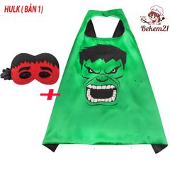 Bộ Đồ Hóa Trang Siêu Anh Hùng Cho Bé Trai - Áo Choàng, Mặt Nạ Hulk, Ironman, Người Nhện - Set Cosplay Avengers Marvel 3 Món