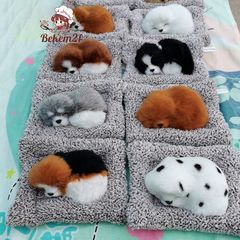 Gấu Bông Chó Mèo Lõi Than Hoạt Tính - Thiết Bị Khử Mùi, Lọc Không Khí Trang Trí Taplo Xe Hơi [CÚN ĐÔI] Xám Mẹ Con
