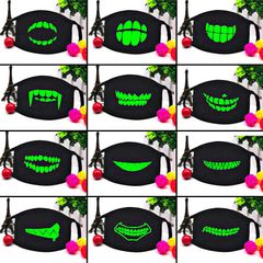 Khẩu Trang Dạ Quang Hình Miệng Cười Anime - Khẩu Trang Phát Sáng Ban Đêm Với Chất Vải Cotton Mềm Mịn, Phụ Kiện Hạ Giá Cho Fan Anime