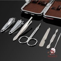 Bộ Dụng Cụ Chăm Sóc Móng Tay Chân 7 Món Cao Cấp - Thiết Kế Nhỏ Gọn Bằng Thép Không Gỉ, Hộp Da Sang Trọng