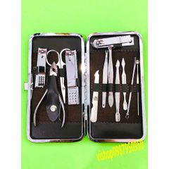 Bộ Dụng Cụ Bấm Móng Tay 12 Món Cao Cấp Kèm Hộp Da Sang Trọng - Dụng Cụ Làm Nail Tiện Dụng Cho Nữ