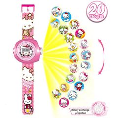 Đồng Hồ LED Chiếu Sáng 3D Hình Hello Kitty & Doraemon - 20 Mẫu Hình Dễ Thương Cho Trẻ Em - Quà Tặng Độc Đáo