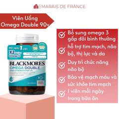 Dầu Cá Omega 3 Blackmores Double High Strength 90 Viên - Bổ Sung EPA DHA Hỗ Trợ Tim Mạch, Não Bộ và Thị Lực