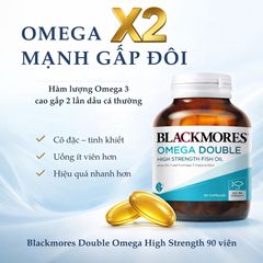 Dầu Cá Omega 3 Blackmores Double High Strength 90 Viên - Bổ Sung EPA DHA Hỗ Trợ Tim Mạch, Não Bộ và Thị Lực