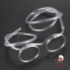 Ống Hút Kính Đeo Mắt Trong Suốt - Phụ Kiện Vui Nhộn Cho Đồ Uống - 65cm, Thiết Kế Độc Đáo Chia Sẻ Niềm Vui