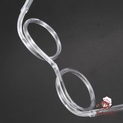 Ống Hút Kính Đeo Mắt Trong Suốt - Phụ Kiện Vui Nhộn Cho Đồ Uống - 65cm, Thiết Kế Độc Đáo Chia Sẻ Niềm Vui