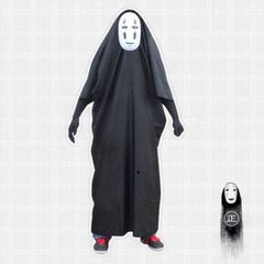 Bộ trang phục cosplay Vô Diện Spirited Away cho trẻ em và người lớn - Áo choàng đen và mặt nạ Kaonashi độc đáo