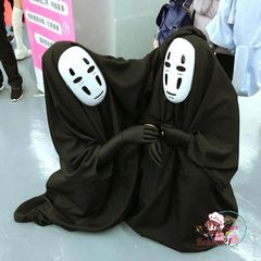 Bộ Trang Phục Hóa Trang Kaonashi - Hayao Miyazaki Spirited Away Cho Trẻ Em và Người Lớn, Áo Choàng Đen và Mặt Nạ Vô Diện
