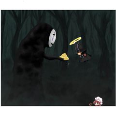 Bộ Trang Phục Hóa Trang Kaonashi - Hayao Miyazaki Spirited Away Cho Trẻ Em và Người Lớn, Áo Choàng Đen và Mặt Nạ Vô Diện