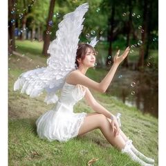 Cánh Thiên Thần Decor Xuôi Dài - Cánh Chụp Hình Màu Đen và Trắng Siêu Nhẹ, Phụ Kiện Thời Trang Ấn Tượng