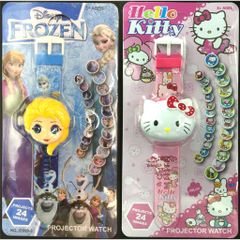 Đồng Hồ Đeo Tay Chiếu Hình 3D Nhân Vật Hoạt Hình Elsa, Kitty, Người Nhện - Quà Tặng Thú Vị Cho Bé Trai và Bé Gái