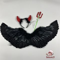 Cánh Thiên Thần Cosplay Trẻ Em - Lông Vũ Đen Trắng Đỏ Hồng Dành Cho Tiệc Giáng Sinh và Lễ Hội Hóa Trang