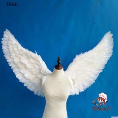 Đôi Cánh Thiên Thần Trắng Dễ Thương - Phụ Kiện Tiệc Hóa Trang Cho Bé - Cánh Lông Vũ 60x45cm và 80x55cm