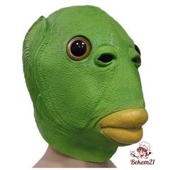 Mặt Nạ Halloween Hình Đầu Cá Xanh Nhiều Chức Năng - Đồ Chơi Trang Trí Vui Nhộn Cho Tiệc Và Lễ Hội