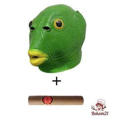 Mặt Nạ Halloween Hình Đầu Cá Xanh - Đạo Cụ Vui Nhộn Cho Tiệc Hóa Trang, Phù Hợp Cho Trẻ Em Và Người Lớn
