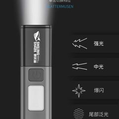 Đèn Pin SMILING SHARK Siêu Sáng SD-1017S Mini Chống Nước, Sạc USB - Đèn Cắm Trại, Đèn Khẩn Cấp, Đèn Để Đi Phượt