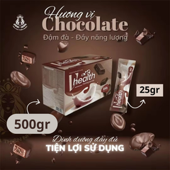 Ngũ Cốc Vhealth Hương Socola - Thức Uống Dinh Dưỡng Ít Ngọt Cho Người Bận Rộn, 20 Gói x 25g