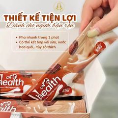 Ngũ Cốc Vhealth Hương Socola - Thức Uống Dinh Dưỡng Ít Ngọt Cho Người Bận Rộn, 20 Gói x 25g