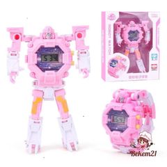 Đồng hồ đeo tay lắp ráp robot biến hình 022A 023A - Đồ chơi giáo dục an toàn cho bé, học số và thời gian
