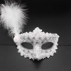Mặt Nạ Halloween Nửa Mặt Dạ Hội Lông Vũ Kim Sa Sang Trọng - Phụ Kiện Cosplay Độc Đáo cho Tiệc Tùng và Sự Kiện
