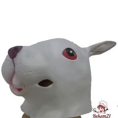 Mặt Nạ Thỏ Trắng Kinh Dị Halloween - Phụ Kiện Thời Trang Chất Liệu PVC Dễ Dàng Mang Theo, Thích Hợp Cho Tiệc Tàu Ma Ám
