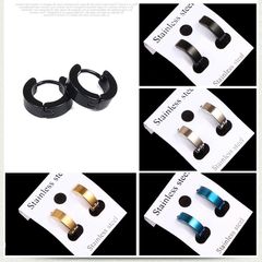 Khuyên Tai Tròn Xỏ Titan Không Gỉ 4 Màu Giá Rẻ - Phong Cách Thời Trang Dành Cho Nam Nữ, Thiết Kế Nhỏ Gọn, Không Cần Lỗ Tai