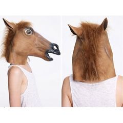Mặt Nạ Đầu Ngựa Vàng Hóa Trang Halloween - Đạo Cụ Cosplay Kinh Dị Cho Lễ Hội Trung Thu và Quay Video