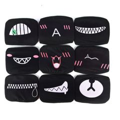 Khẩu Trang Đen In Dấu X Hàn Quốc Cotton Chống Bụi - Thiết Kế Anime/Manga Cá Tính, Unisex, Thoáng Mát