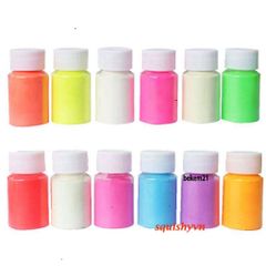 Hũ Bột Dạ Quang Nhuộm Resin Phát Sáng Trong Tối - Trang Sức Độc Đáo Có 12 Màu Tùy Chọn, Thích Hợp Cho Nghệ Thuật và Làm Móng