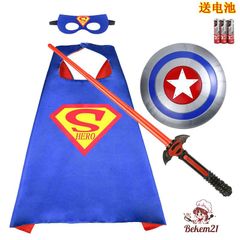 Bộ Hóa Trang Superhero - Áo Choàng Người Nhện Siêu Nhân Kèm Mặt Nạ Phát Sáng, Găng Tay và Gậy Ánh Sáng cho Trẻ Em