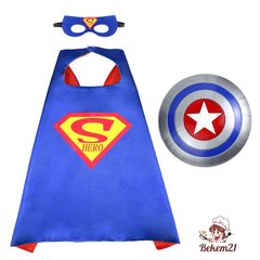 Bộ Hóa Trang Superhero - Áo Choàng Người Nhện Siêu Nhân Kèm Mặt Nạ Phát Sáng, Găng Tay và Gậy Ánh Sáng cho Trẻ Em