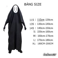 Bộ Trang Phục Cosplay Vô Diện Kaonashi - Hóa Trang Hayao Miyazaki Spirited Away Cho Trẻ Em Và Người Lớn, Áo Choàng + Mặt Nạ