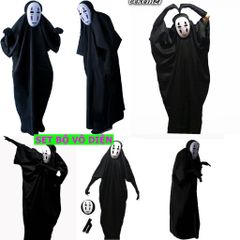Bộ Trang Phục Cosplay Vô Diện Kaonashi - Hóa Trang Hayao Miyazaki Spirited Away Cho Trẻ Em Và Người Lớn, Áo Choàng + Mặt Nạ