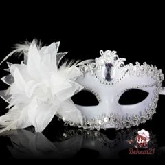 Mặt Nạ Đính Kim Cương Giả Lông Vũ - Phụ Kiện Trang Trí Tiệc Cưới, Biểu Diễn, Dạ Hội Cao Cấp