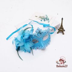 Mặt Nạ Đính Kim Cương Giả Lông Vũ - Phụ Kiện Trang Trí Tiệc Cưới, Biểu Diễn, Dạ Hội Cao Cấp