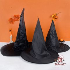 Mũ Phù Thủy Đen Cho Halloween - Mũ Hóa Trang Pháp Sư, Trang Trí Tiệc Tùng Thú Vị, Quà Tặng Lý Tưởng Cho Gia Đình