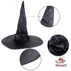 Mũ Phù Thủy Đen Cho Halloween - Mũ Hóa Trang Pháp Sư, Trang Trí Tiệc Tùng Thú Vị, Quà Tặng Lý Tưởng Cho Gia Đình