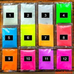 Bột Màu Dạ Quang Super Bright 10g - Cho 12 Màu Sắc Rực Rỡ, Chất Liệu An Toàn Cho Nghệ Thuật và Trang Trí
